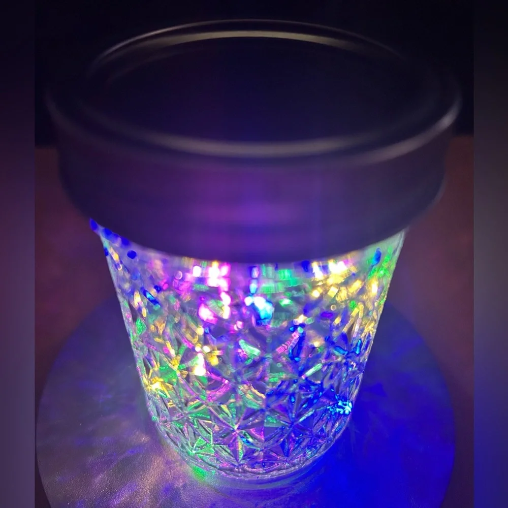 RAINBOW (SOLID OR FLASHING) LED FAIRY-LIGHT 1/2 PINT MASON JAR/HANDMADE - Picture 3 of 7